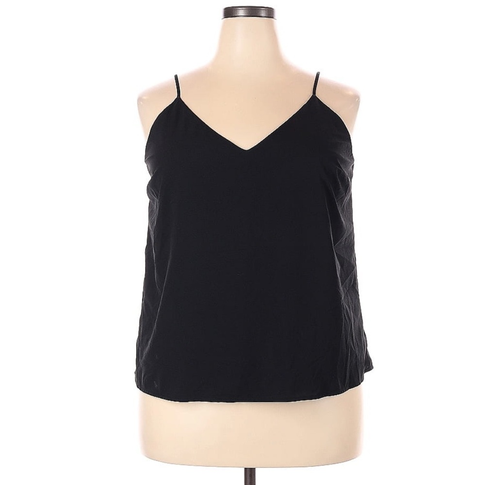 Target A New Day Black Cami Blouse with Adjustable Strap sleeves